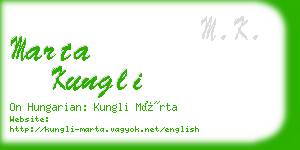 marta kungli business card